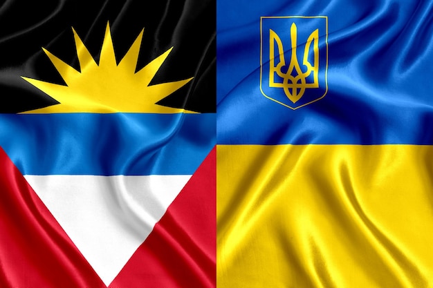 Drapeau d'Antigua-et-Barbuda et de l'Ukraine