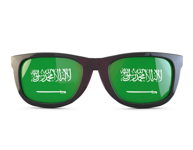 Drapeau de l'Arabie saoudite lunettes de soleil rendu 3D