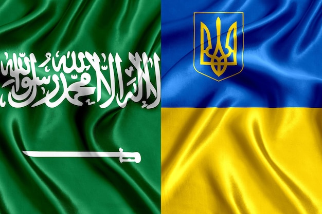 Drapeau de l'Arabie saoudite et de l'Ukraine