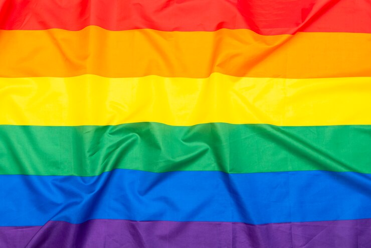 Photo drapeau arc-en-ciel lgbt, tissu gay, drapeau lesbien comme arrière-plan ou texture