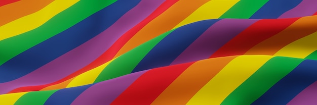 drapeau arc-en-ciel ondulé 3d couleur lgbtq