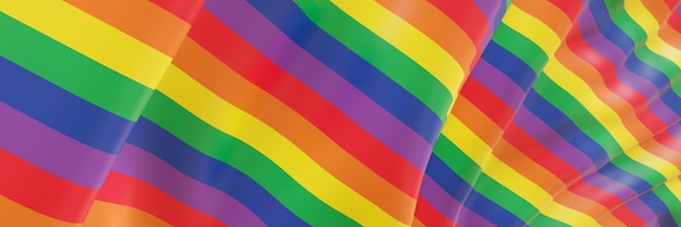 Photo drapeau arc-en-ciel ondulé couleur lgbtq