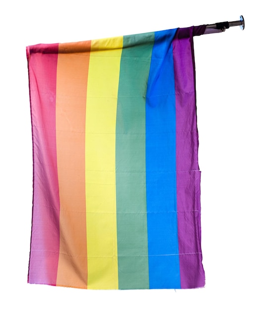 Un drapeau arc-en-ciel représentant Gay Queer et LGBTQ Pride isolé sur fond blanc