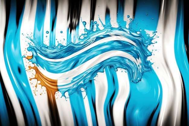 Drapeau argentin dessiné avec de l'acrylique liquide Ai généré