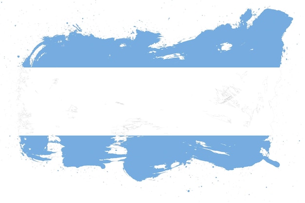 Drapeau argentin avec effet de coup de pinceau grunge peint sur fond blanc