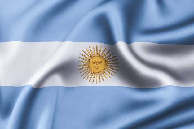 Drapeau argentin de soie Argentine Background 3D Render