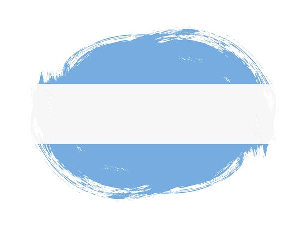 Drapeau de l'Argentine sur fond de pinceau arrondi