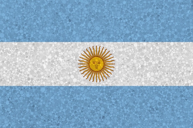 Drapeau de l'Argentine sur la texture en polystyrène