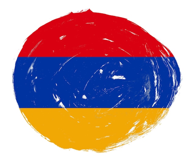 Drapeau arménien peint sur un fond de pinceau blanc en détresse