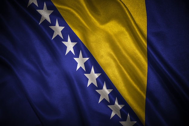 Photo drapeau de l'arrière-plan de la bosnie-herzégovine