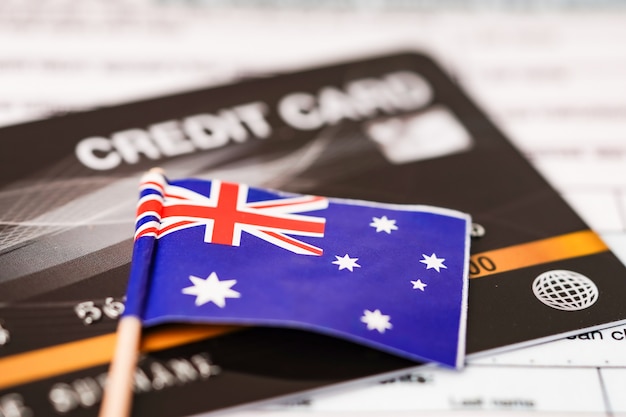 Drapeau de l'Australie sur la carte de crédit