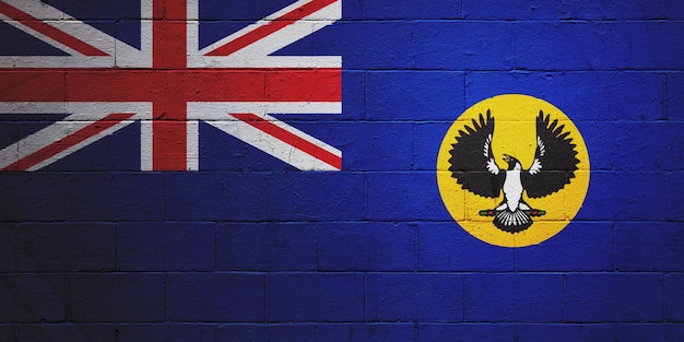 Drapeau de l'Australie-Méridionale peint sur un mur en bloc de ciment