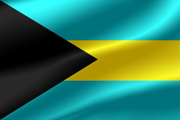 Drapeau des Bahamas en arrière-plan.