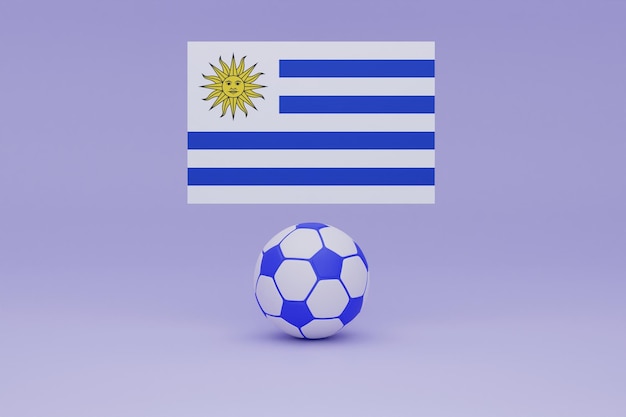 Drapeau et ballon de la coupe du monde Uruguay