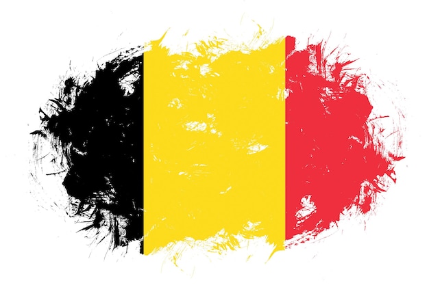 Drapeau de la belgique sur fond de pinceau abstrait