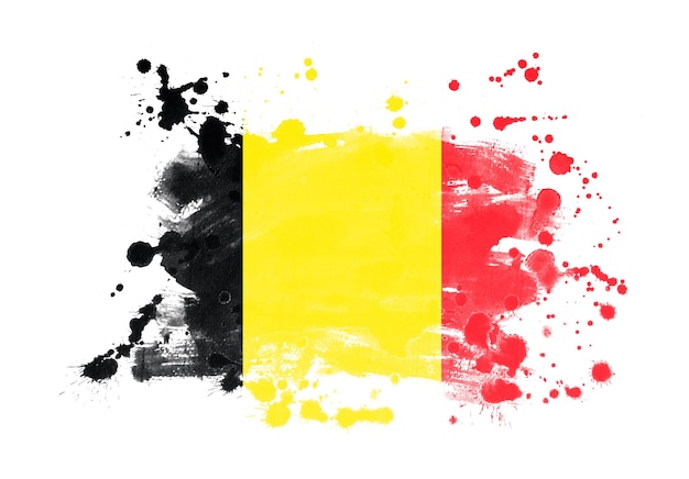 Drapeau Belgique grunge fond peint