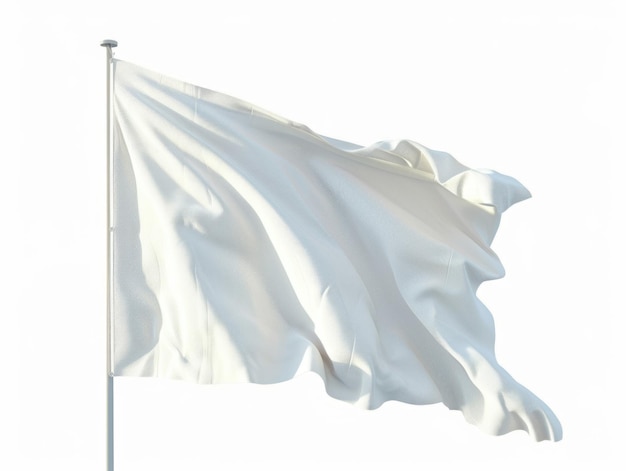 Photo un drapeau blanc flotte dans le vent