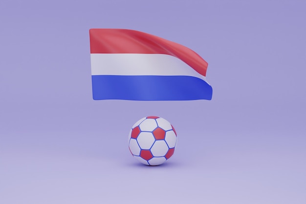 Drapeau et boule de coupe du monde Pays-Bas