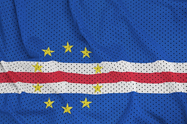 Drapeau Cabo Verde imprimé sur un filet en nylon et nylon