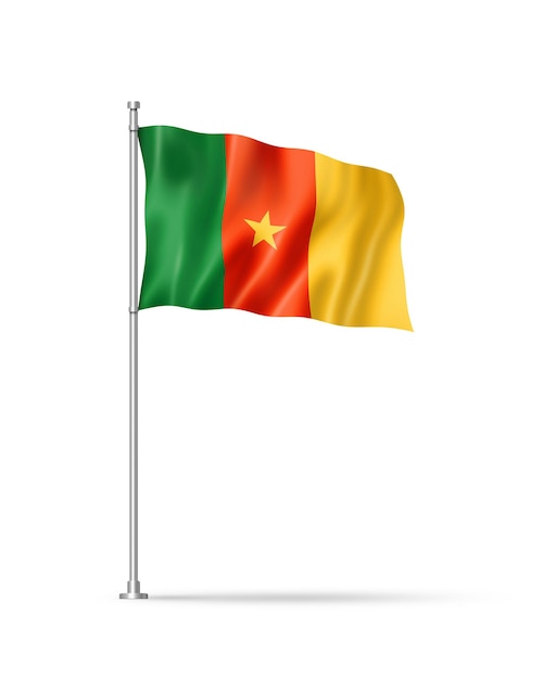 Drapeau Cameroun isolé sur blanc