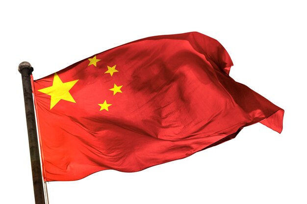 drapeau de la chine sur une image de fond blanc