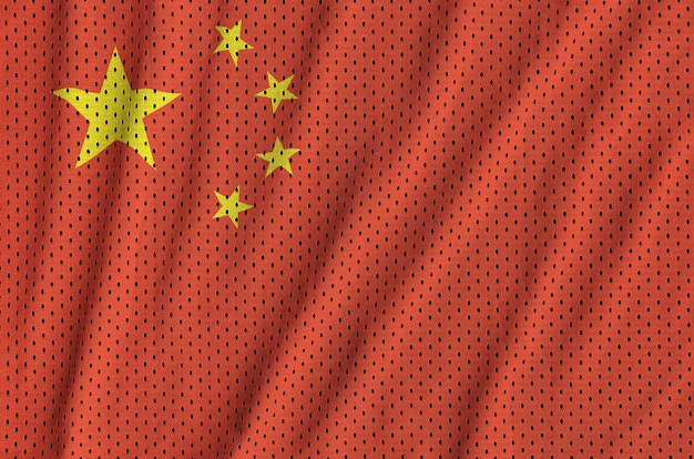 Drapeau de la Chine imprimé sur un filet de nylon et polyester