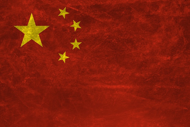 Drapeau de la Chine avec texture grunge.