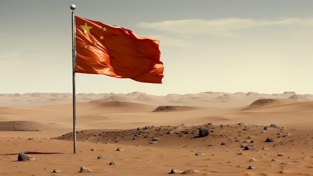 Drapeau chinois sur mars