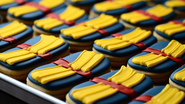 Le drapeau colombien sur les biscuits