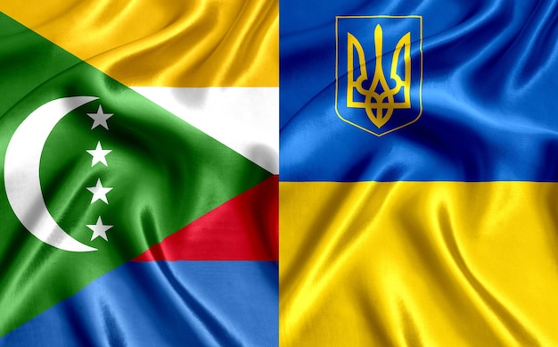 Drapeau des Comores et de l'Ukraine