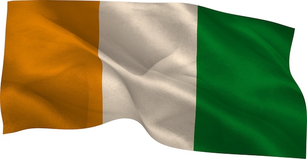 Drapeau de la Côte d&#39;Ivoire agitant