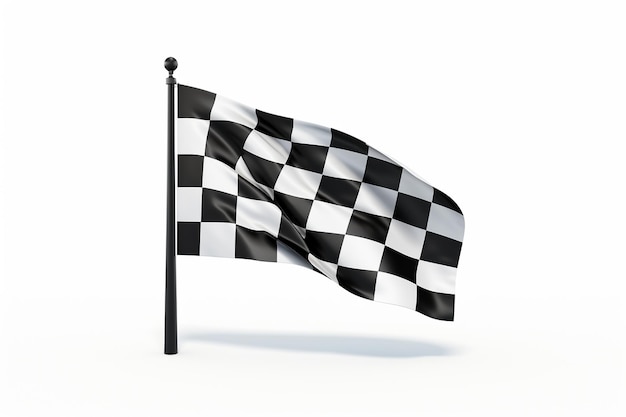 Drapeau de course sur fond blanc