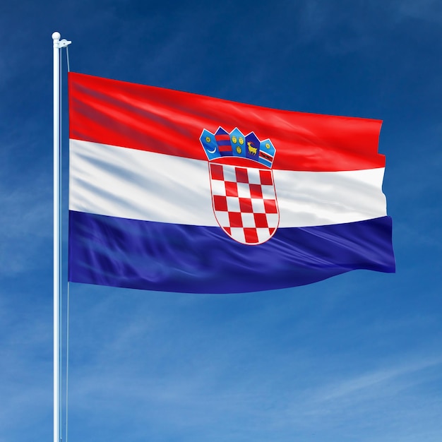 Drapeau de la Croatie sur mât