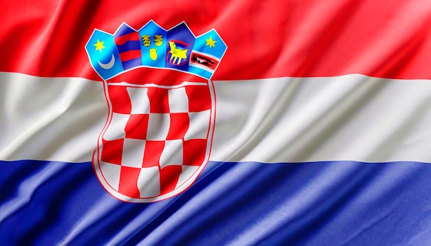 Photo drapeau de la croatie avec plis