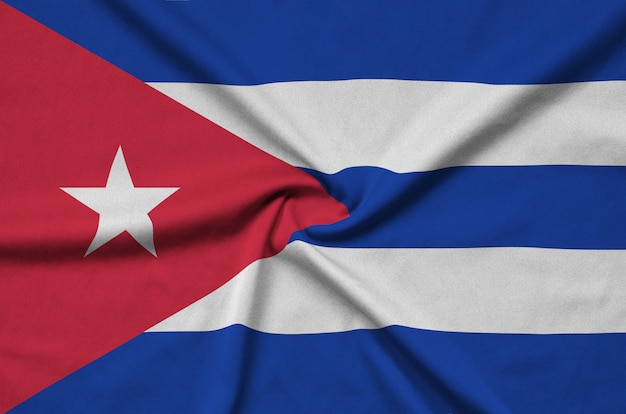 Drapeau de Cuba avec de nombreux plis.