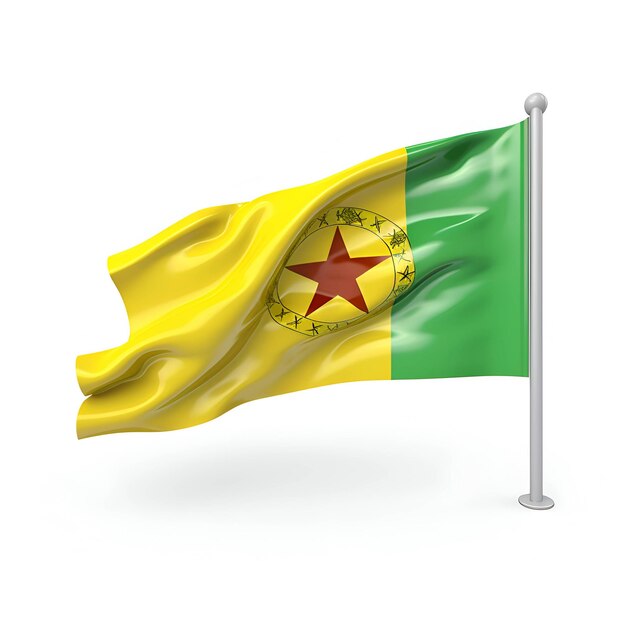 Drapeau de djibouti isolé sur blanc illustration 3D