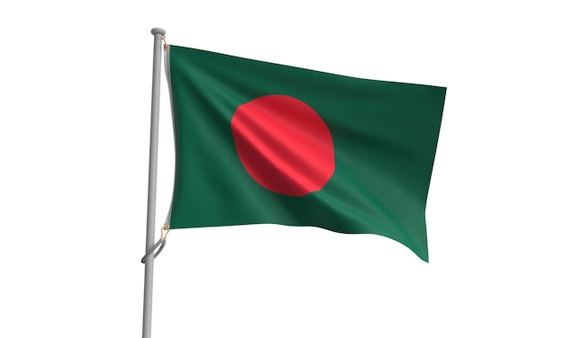 drapeau du bangladesh vert couleur rouge texture agitée icône blanc fond isolé dicut pays bangladesh