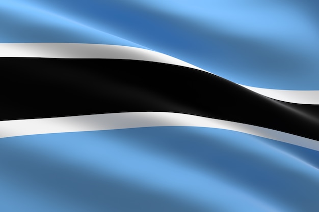 Drapeau du Botswana 3d illustration du drapeau du Botswana en agitant