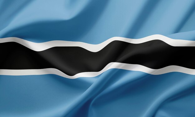 Photo le drapeau du botswana agité en gros plan