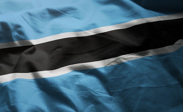 Drapeau du Botswana froissé de près