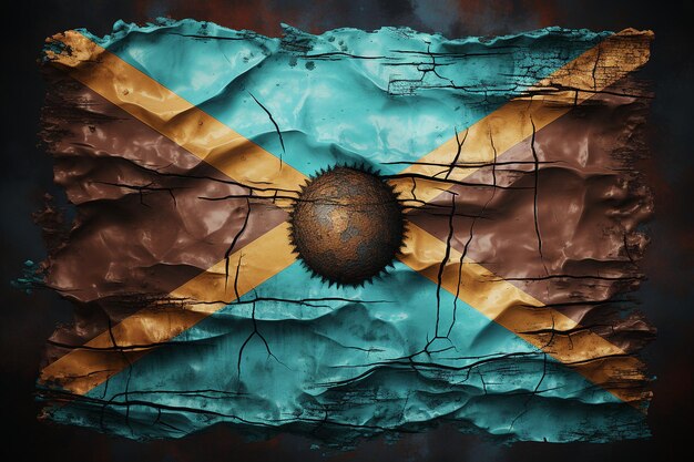 Photo drapeau du botswana magnifiquement grungetexturé