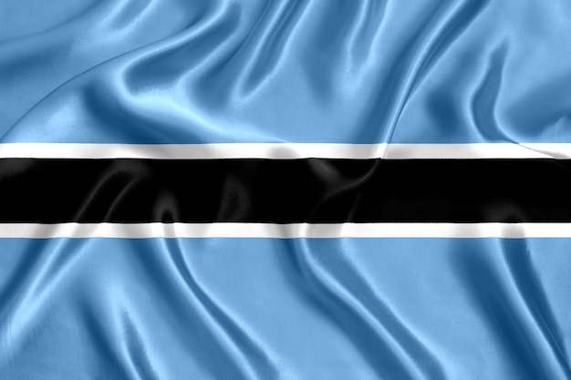 Drapeau du Botswana soie close-up background