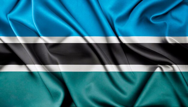 Le drapeau du Botswana avec une texture de satin visible