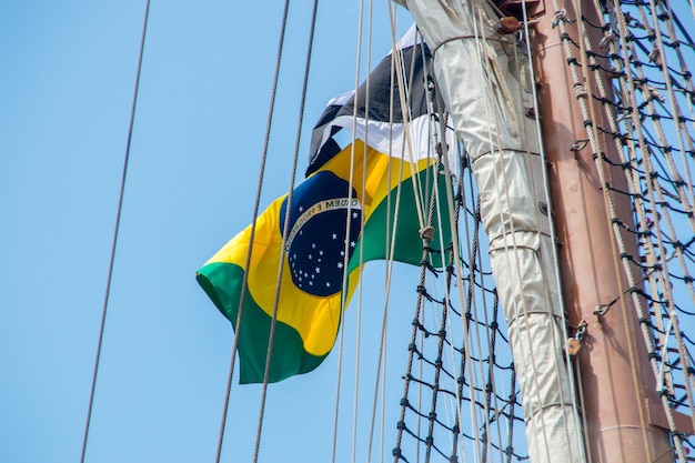 Drapeau du brésil à l'extérieur à rio de janeiro brésil