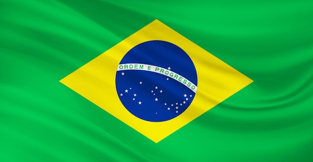 Photo drapeau du brésil volant dans les airs