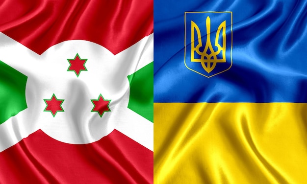 Drapeau du Burundi et de l'Ukraine