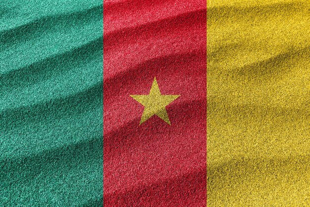 Drapeau du Cameroun drapeau national à fond de sable