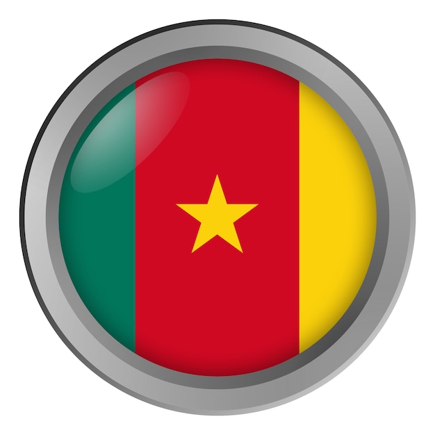 Drapeau du Cameroun rond comme bouton