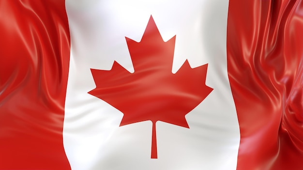 Drapeau du Canada avec des réflexions pays rendu 3d illustration