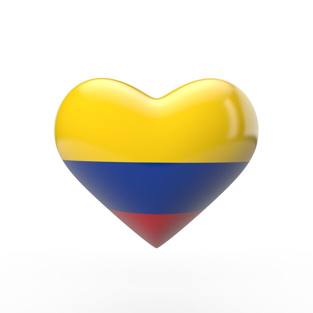 Drapeau du coeur de la Colombie rendu 3D